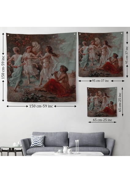 Dans Eden Kadınlar Kanvas Duvar ÖRTÜSÜ-HALISI-5851