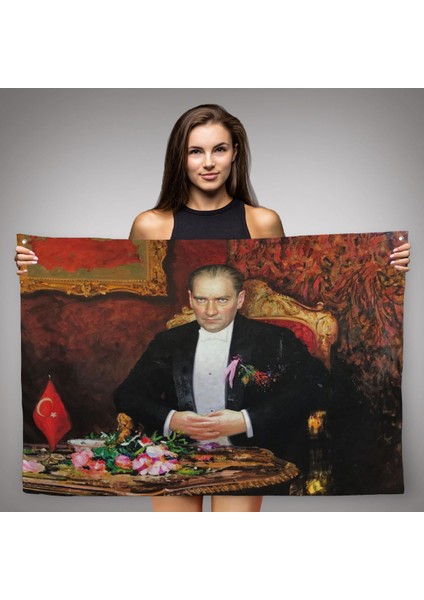 Keskin Bakışlı Atatürk Duvar ÖRTÜSÜ-HALISI-6553