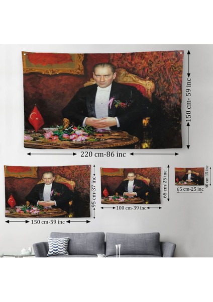 Keskin Bakışlı Atatürk Duvar ÖRTÜSÜ-HALISI-6553