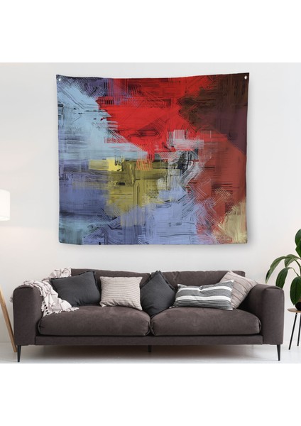 Çağdaş Desenli Soyut Kanvas Duvar ÖRTÜSÜ-HALISI-5906 fiyatları