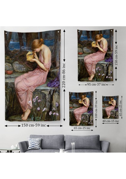 Psyche Altın Kutuyu Açıyor Yunan Mitolojisi Duvar Örtüsü - HALISI-6261 modelleri