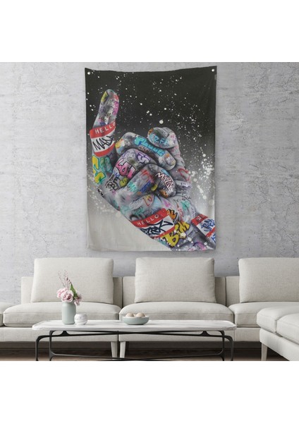 Graffiti Orta Parmak Izi Graffiti, Küfürlü El Hareketi, Hip Hop Duvar Örtüsü - HALISI-5314 fiyatları