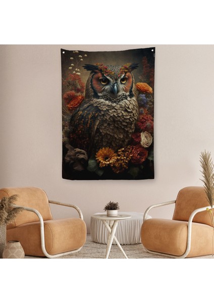 Baykuş Dekoratif Duvar ÖRTÜSÜ-HALISI-6485