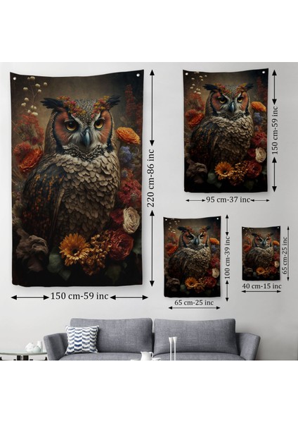Baykuş Dekoratif Duvar ÖRTÜSÜ-HALISI-6485