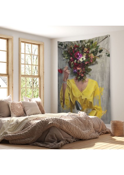 Çiçek Başlı Kadın Duvar Örtüsü - HALISI-5231 fiyatları
