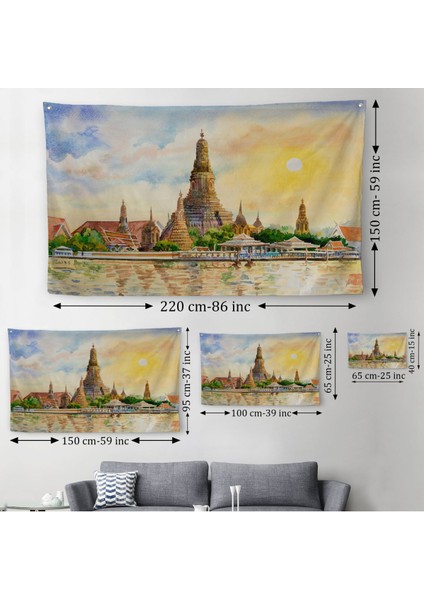 Wat Arun Tapınağı Tayland Bangkok Dekoratif Kanvas Duvar ÖRTÜSÜ-HALISI-3622
