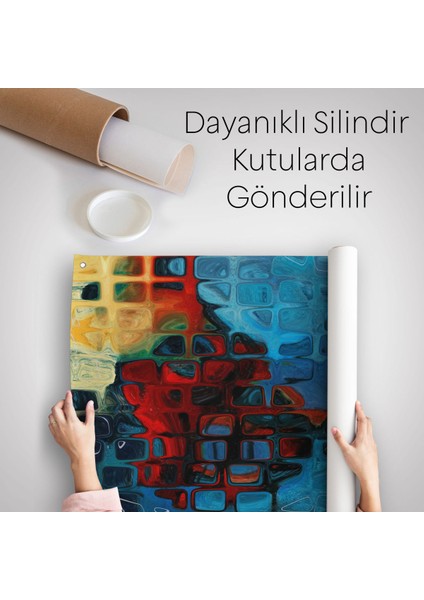Renkli Buz Cam Kanvas Duvar ÖRTÜSÜ-HALISI-5883