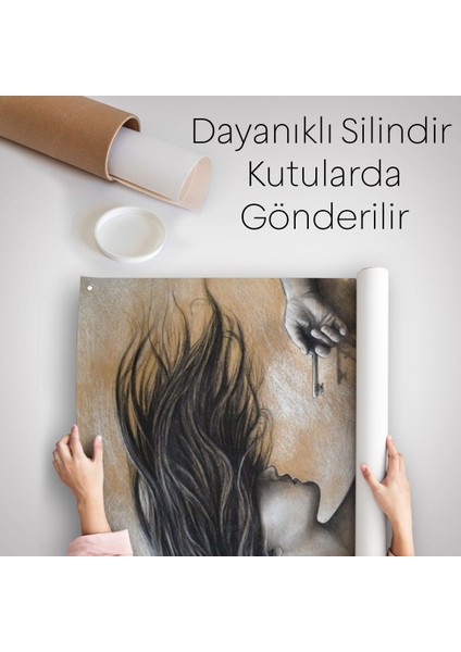 Kilitler Içindeki Kadın Duvar Örtüsü - HALISI-6067