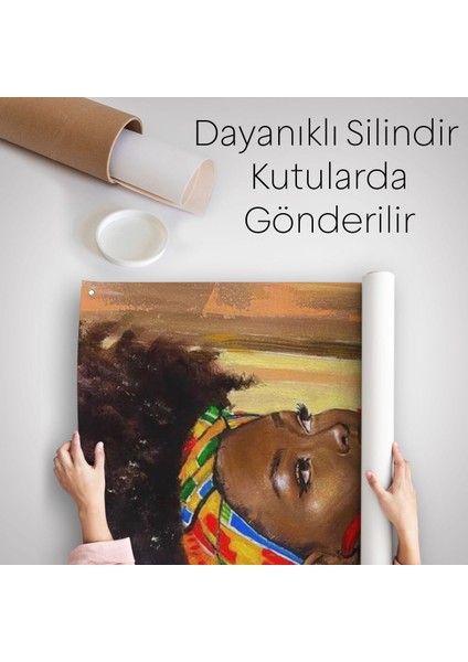Afro Amerikalı Güzel Kadın Duvar ÖRTÜSÜ-HALISI-6371