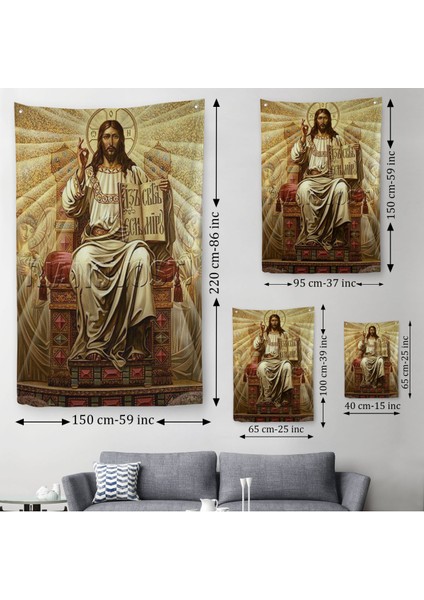 Hz Isa Duvar Örtüsü - Halısı, Long Live Christ The KING-6189