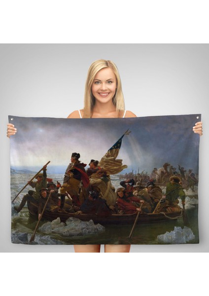 Washington Delaware'i Geçiyor Duvar Örtüsü-Halısı - Washington Crossing The Delaware -6543