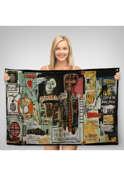 Jean Michel Basquiat Notary Kanvas Duvar ÖRTÜSÜ-HALISI-5002