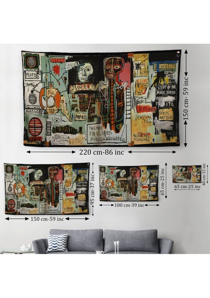 Jean Michel Basquiat Notary Kanvas Duvar ÖRTÜSÜ-HALISI-5002 modelleri