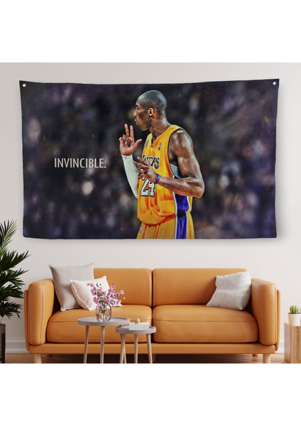 Kobe Bryant Invincible Black Mamba Kanvas Duvar ÖRTÜSÜ-HALISI-5086