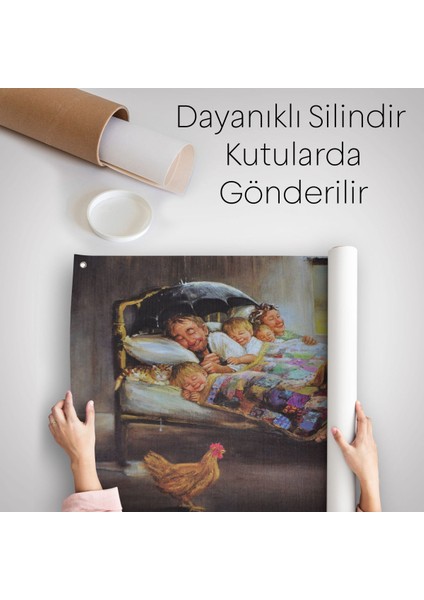 Mutluluğun Resmi Dianne Dengel'in Eseri Kanvas Duvar ÖRTÜSÜ-HALISI-6661