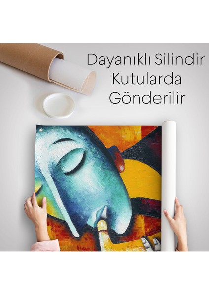 Saksafon Çalan Sürreal Müsizyen Dekoratif Duvar ÖRTÜSÜ-HALISI-6423 indirimleri