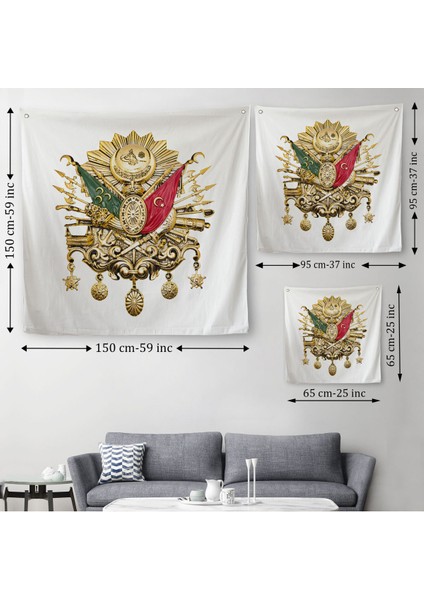 Osmanlı Tuğrası Dekoratif Kanvas Duvar ÖRTÜSÜ-HALISI-5805 modelleri