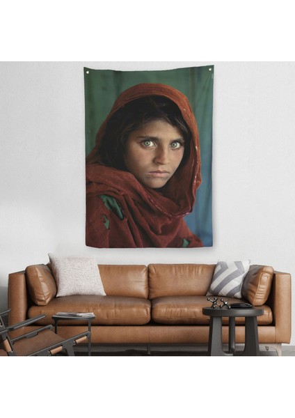 Afgan Kızı Ünlü Fotoğrafçı Steve Mccurry National Geographic Duvar Örtüsü - HALISI-5217