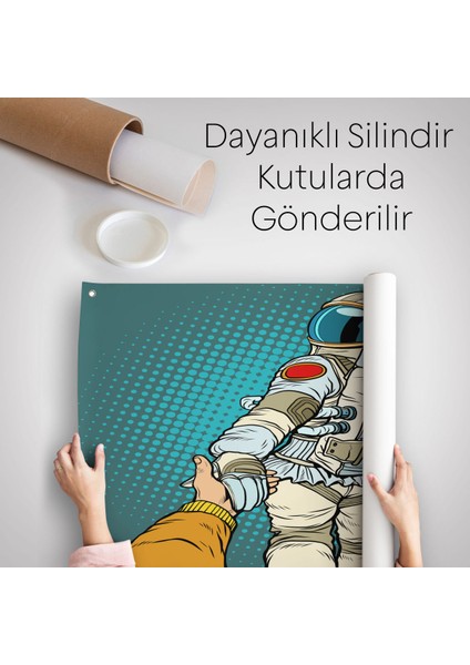 Uzaya Giden Astronot Kanvas Duvar ÖRTÜSÜ-HALISI-5073 indirimleri
