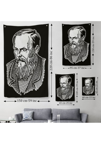 Fyodor Mihayloviç Dostoyevski Dekoratif Duvar Örtüsü - HALISI-5913