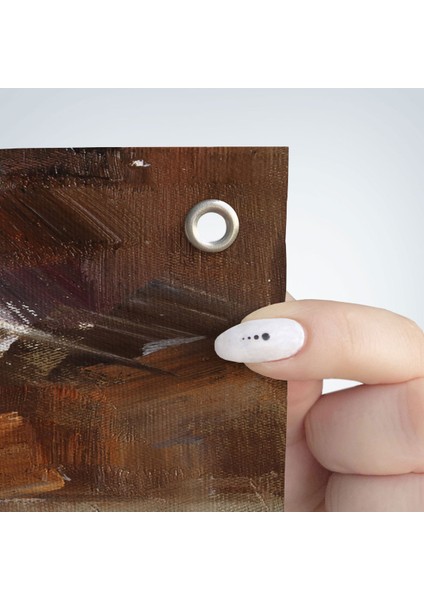 Yağmurda Yürüyen Kadın Yağlıboya Görünüm Dekoratif Duvar Örtüsü - HALISI-5928 fırsatları