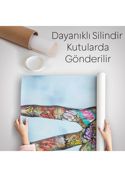 Graffiti Zafer Işareti Bansky Duvar Örtüsü Halısı Graffiti Sokak Sanatı 5308