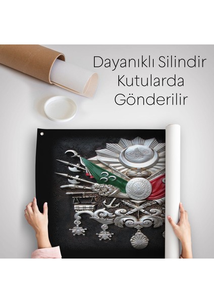 Osmanlı Tuğrası Dekoratif Kanvas Duvar ÖRTÜSÜ-HALISI-5803