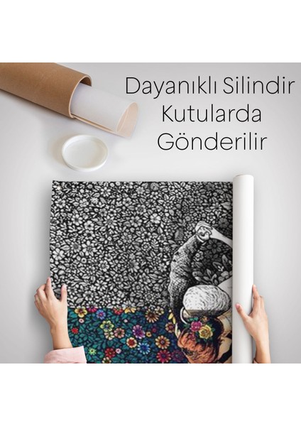Çiçekler Içindeki Sevgililer Duvar Örtüsü - HALISI-6291