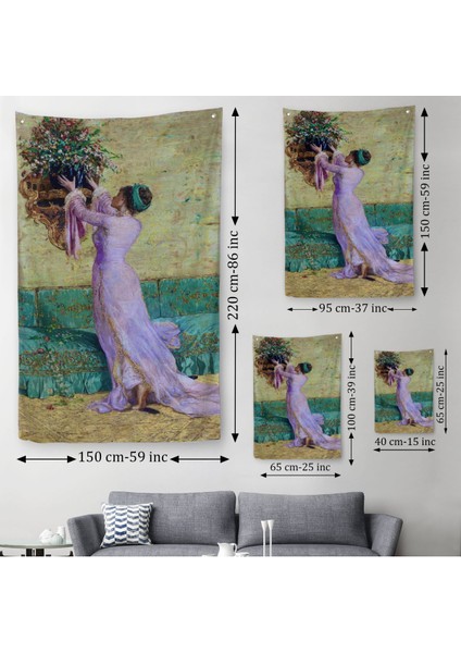 Vazo Yerleştiren Kız Osman Hamdi Bey Duvar Örtüsü - HALISI-5295