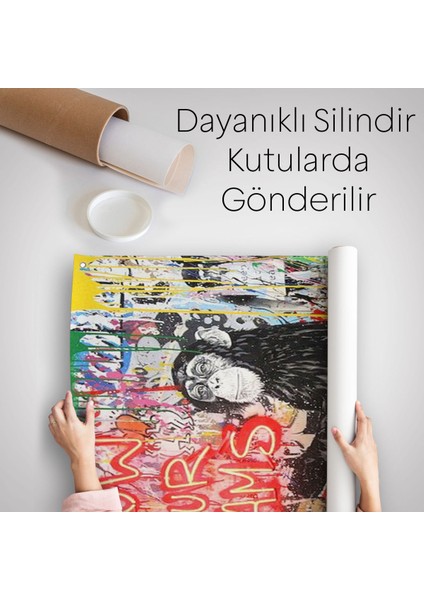 Hayallerinin Peşinden Git,maymun Graffiti Posteri, Banksy Graffiti Duvar Örtüsü - HALISI5304