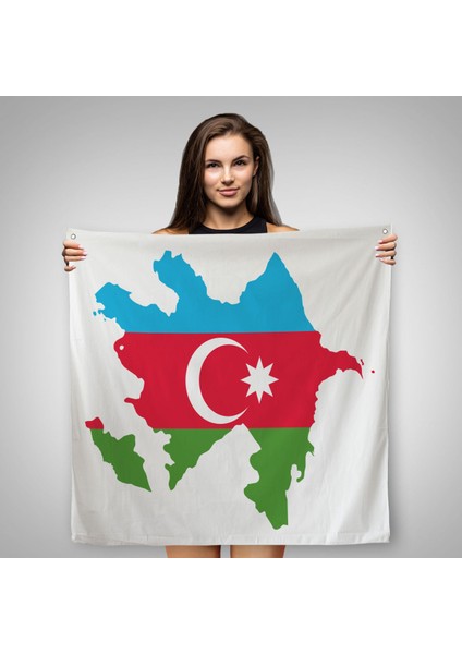 Azerbaycan Haritası Dekoratif Kanvas Duvar ÖRTÜSÜ-HALISI-5806
