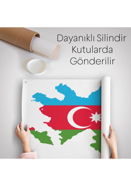 Azerbaycan Haritası Dekoratif Kanvas Duvar ÖRTÜSÜ-HALISI-5806