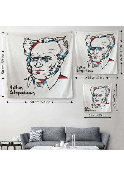 Arthur Schopenhauer Dekoratif Kanvas Duvar ÖRTÜSÜ-HALISI-5821