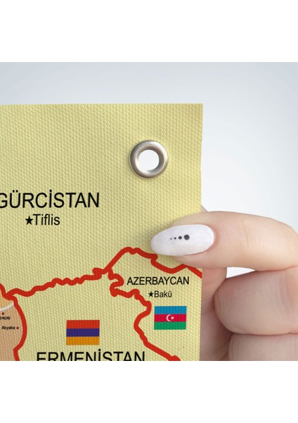 Eğitici ve Öğretici Detaylı Dekoratif Komşulu Türkiye Haritası Duvar Örtüsü-Halısı 3846 fırsatları