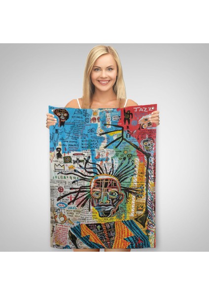 Jean Michel Basquiat Jazz King Duvar Örtüsü- Halısı, Tapestry -4964
