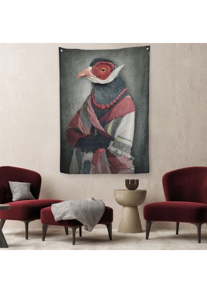Kuş Kafalı Insan Duvar Örtüsü - HALISI-4992