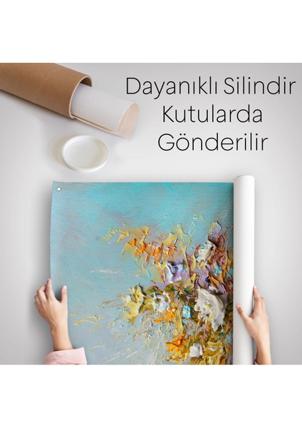 Yağlıboya Çiçek Sanatı Duvar Örtüsü - HALISI-5927