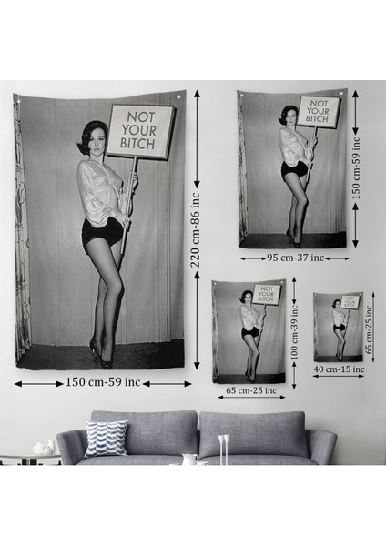 Kadın Hakları Feminist Vintage Kadın Duvar Örtüsü - HALISI-5235 modelleri