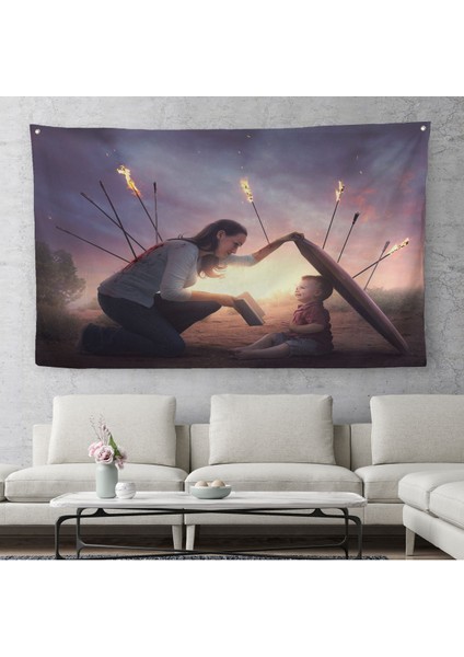 Çocuğunu Bilgi Ile Koruyan Anne Kanvas Duvar Örtüsü-Halısı, Kütüphane POSTERI-5411 fiyatları