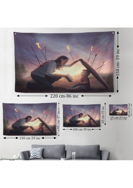 Çocuğunu Bilgi Ile Koruyan Anne Kanvas Duvar Örtüsü-Halısı, Kütüphane POSTERI-5411 modelleri