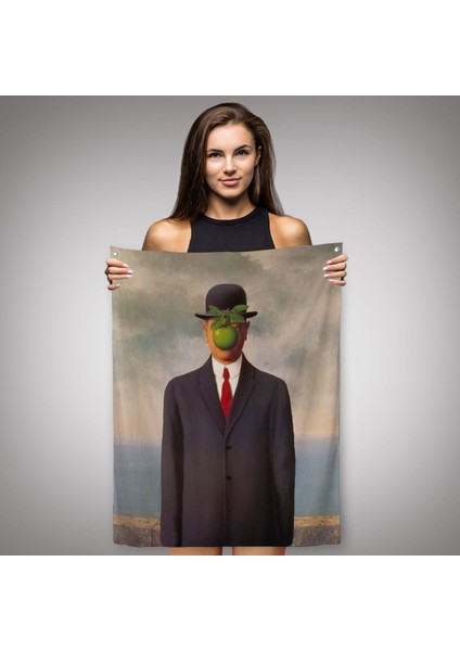 Renee Magritte'in Adamın Oğlu Isimli Eseri Duvar Örtüsü - HALISI-5132