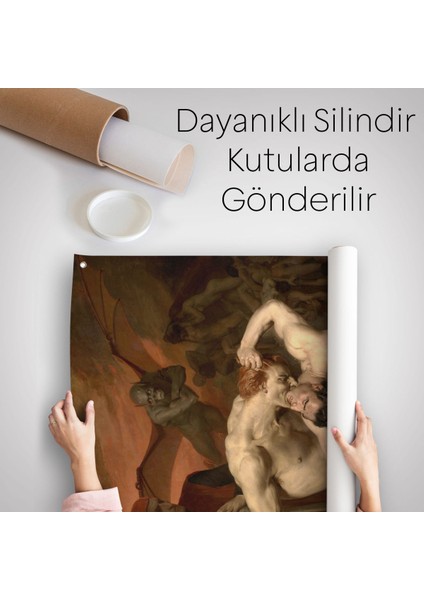 Dante ve Virgil Cehennemde William Adolphe Bouguereau Klasik Duvar Örtüsü - HALISI-5265