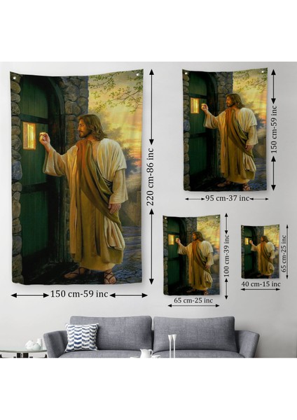 Isa Mesih Kapıyı Çalıyor, Hristiyan Duvar Sanatı, Kilise Hediyesi Duvar Örtüsü - HALISI-5271