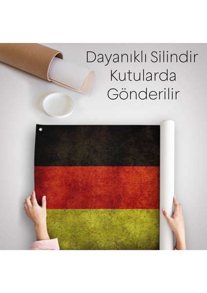 Almanya Bayrağı Rustik Kanvas Duvar Örtüsü-Halısı, Ev ve Ofis Dekoru Duvar ÖRTÜSÜ-HALISI-5387