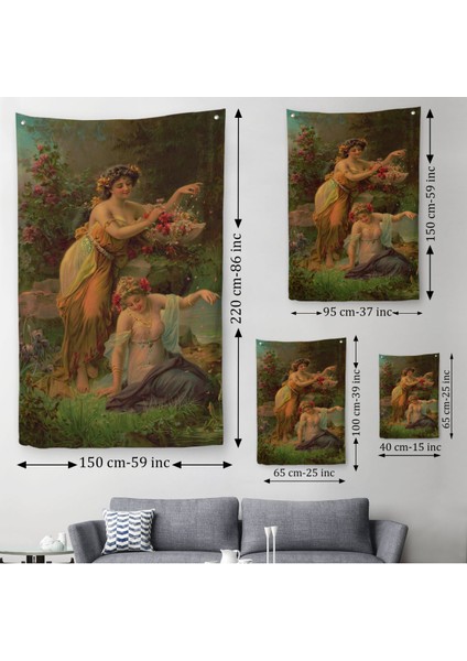 Çiçek Taoplayan Kadınlar Duvar ÖRTÜSÜ-HALISI-6483