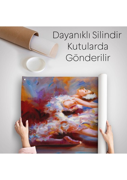 Balerin Kadın Yağlıboya Görünümlü Kanvas Duvar Örtüsü-Halısı, Sanat Evi DEDORU-5026