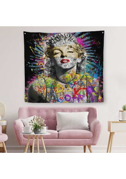 Marilyn Monroe Sokak Sanatı Kanvas Duvar Örtüsü-Halısı Street Art GRAFFITI-5893 fiyatları