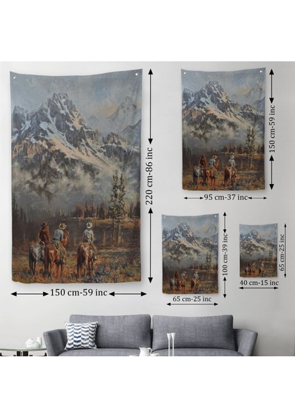 Amerikalı Kovboylar Dekoratif Duvar Örtüsü - HALISI-6149