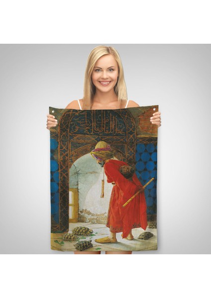 Osman Hamdi Bey'in Kaplunbağa Terbiyecisi Isimli Eseri Duvar Örtüsü - HALISI-5129