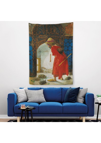 Osman Hamdi Bey'in Kaplunbağa Terbiyecisi Isimli Eseri Duvar Örtüsü - HALISI-5129